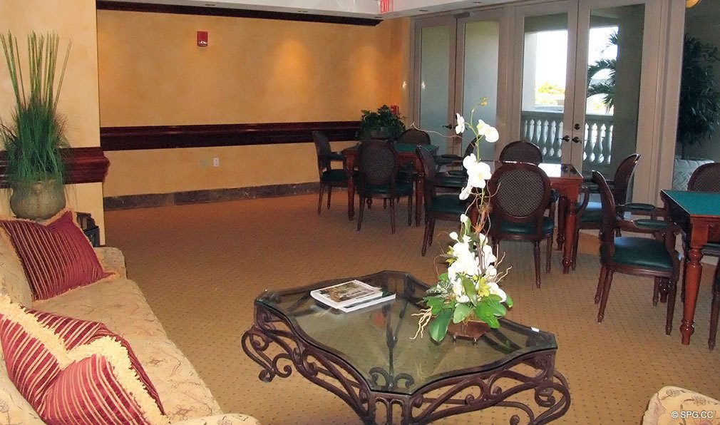 Club Room at Excelsior, Luxury Oceanfront Condominiums Located at 400 South Ocean Blvd, Boca Raton, FL 33432