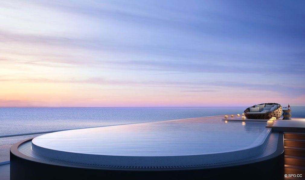 Private Penthouse Pool at Faena House, Luxury Oceanfront Condominiums Located at 3201 Collins Ave, Miami Beach, FL 33140