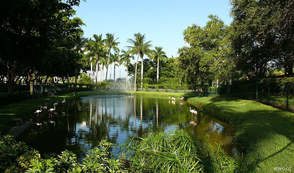 Landscaped Grounds at Fisher Island, Luxury Oceanfront Condos Located at One Fisher Island Dr, Fisher Island, FL 33109