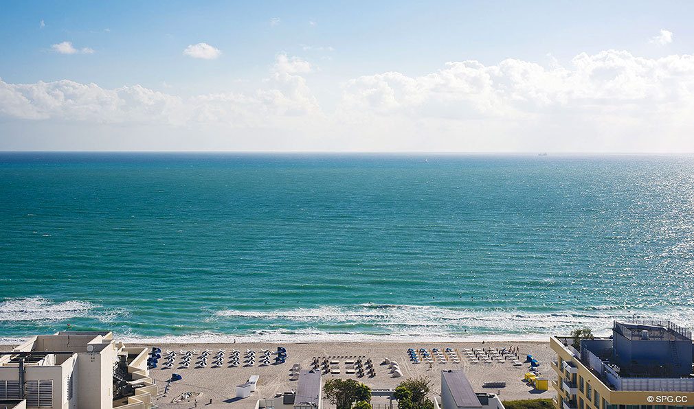 Ocean Views from Glass South Beach, Luxury Seaside Condos Located at 120 Ocean Dr, Miami Beach, FL 33139