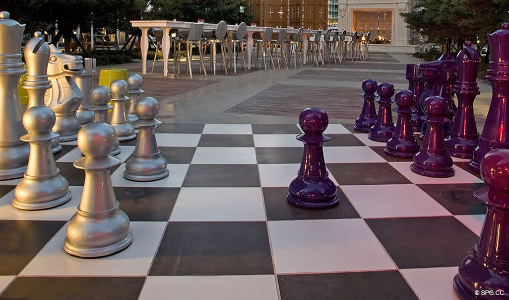 Outdoor Social Spaces at ICON Brickell, Luxury Waterfront Condominiums Located at 475 Brickell Ave, Miami, FL 33131