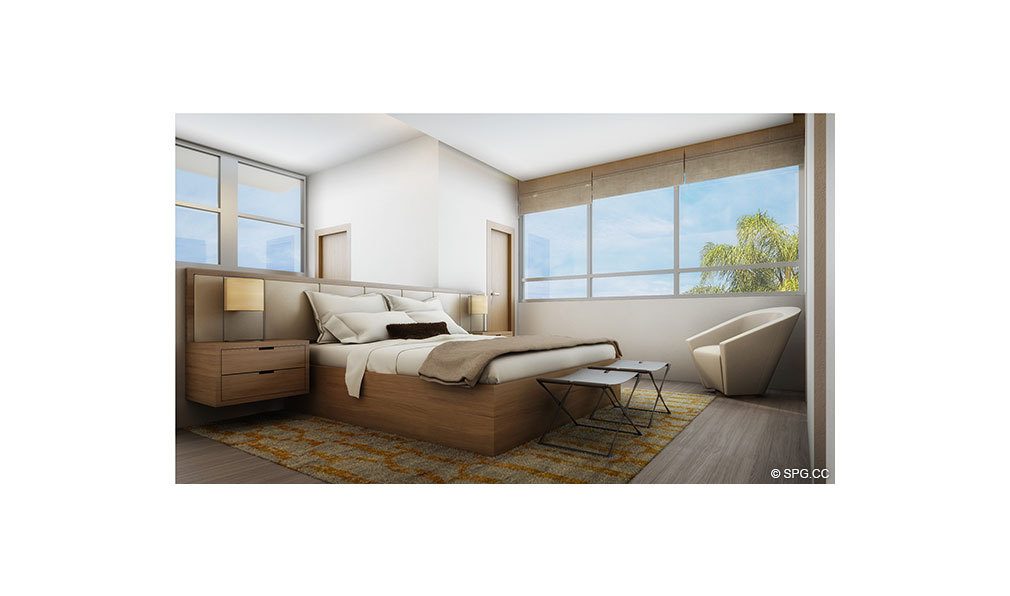 Bedroom at Iris on the Bay, Luxury Waterfront Townhomes Located at 25 N Shore Dr, Miami Beach, FL 33141