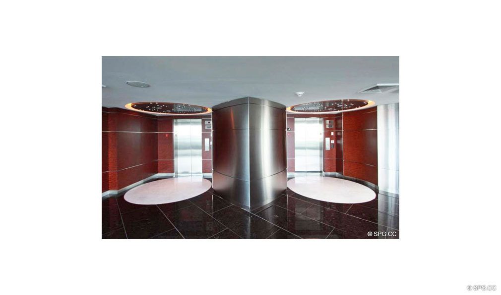 Jade Beach Elevator Lobby, Luxury Oceanfront Condominiums Located at 17001 Collins Ave, Sunny Isles Beach, FL 33160