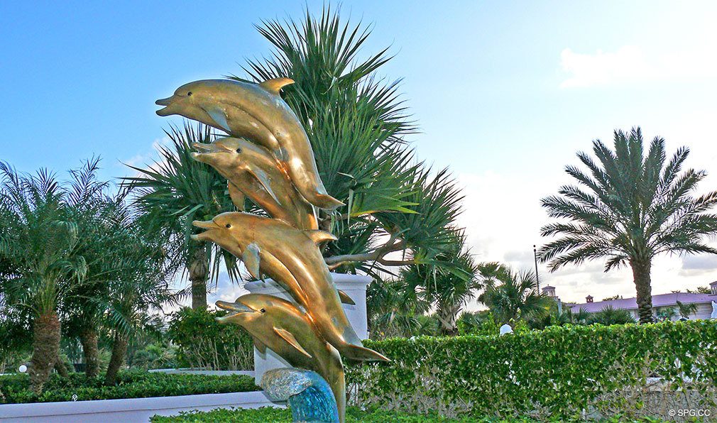 Dolphin Statue at L'Ambiance, Luxury Oceanfront Condominiums Located at 4240 Galt Ocean Dr, Ft Lauderdale, FL 33308