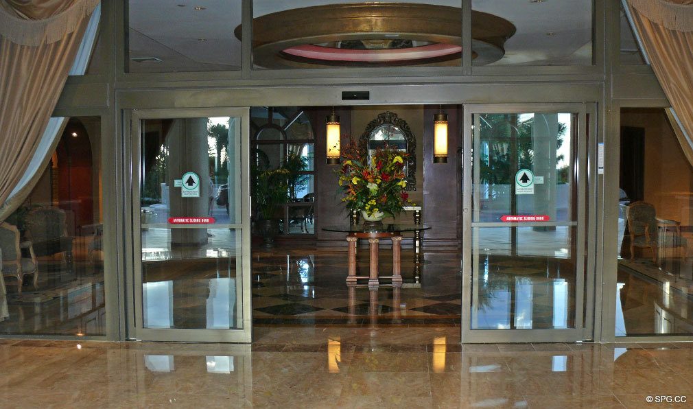 Lobby Entrance at L'Ambiance, Luxury Oceanfront Condominiums Located at 4240 Galt Ocean Dr, Ft Lauderdale, FL 33308