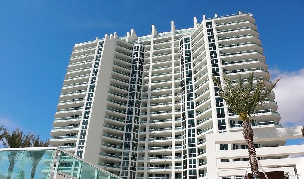 View of Las Olas Beach Club, Luxury Oceanfront Condominiums Located at 101 S Fort Lauderdale Beach Blvd, Ft Lauderdale, Florida 33316