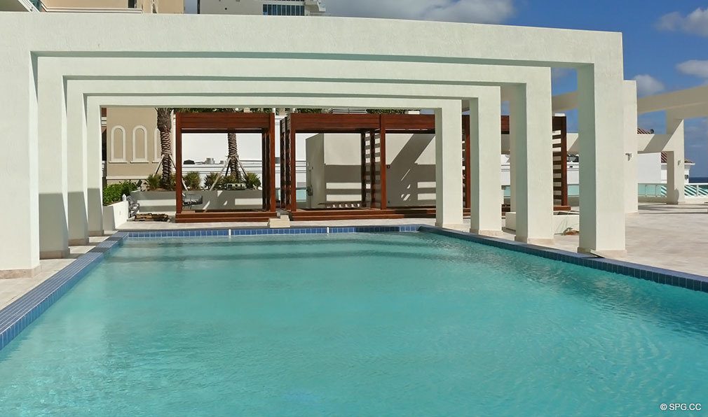 Pool at Las Olas Beach Club, Luxury Oceanfront Condominiums Located at 101 S Ft Lauderdale Beach Blvd, Ft Lauderdale, Florida 33316