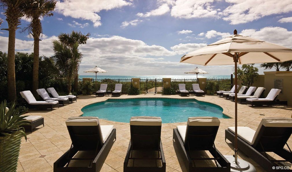 Pool Deck at Luxuria, Luxury Oceanfront Condominiums Located at 2500 S Ocean Blvd, Boca Raton, FL 33432