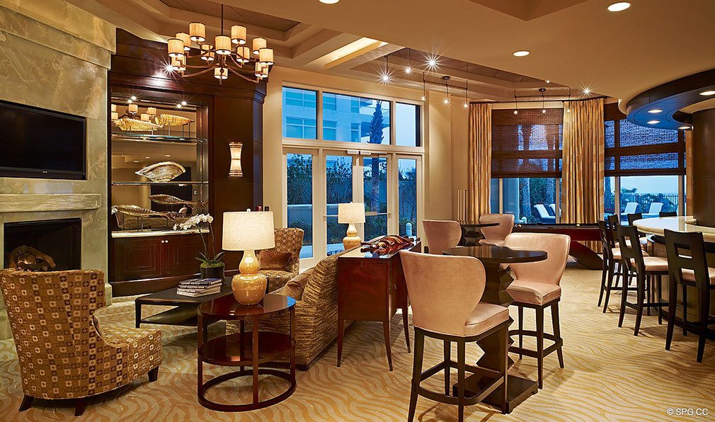 Common Room at Luxuria, Luxury Oceanfront Condominiums Located at 2500 S Ocean Blvd, Boca Raton, FL 33432