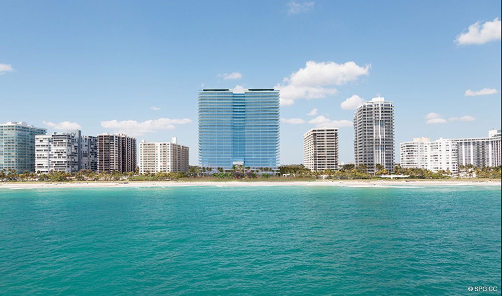 View of Oceana Bal Harbour from the Water, Luxury Oceanfront Condominiums at 10201 Collins Ave, Bal Harbour, FL 33154