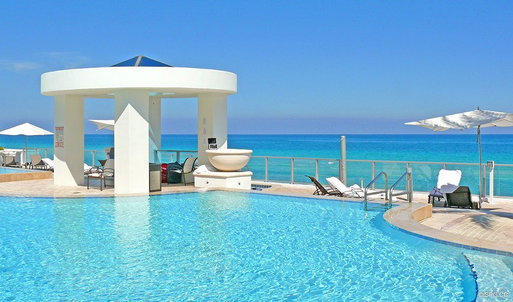 Ocean Palms Pool, Luxury Oceanfront Condominiums Located at 3101 S Ocean Dr, Hollywood Beach, FL 33019