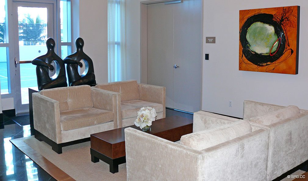 Ocean Palms Lobby, Luxury Oceanfront Condominiums Located at 3101 S Ocean Dr, Hollywood Beach, FL 33019