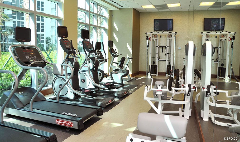 Gym at One Bal Harbour, Luxury Oceanfront Condominiums Located at 10295 Collins Ave, Bal Harbour, FL 33154