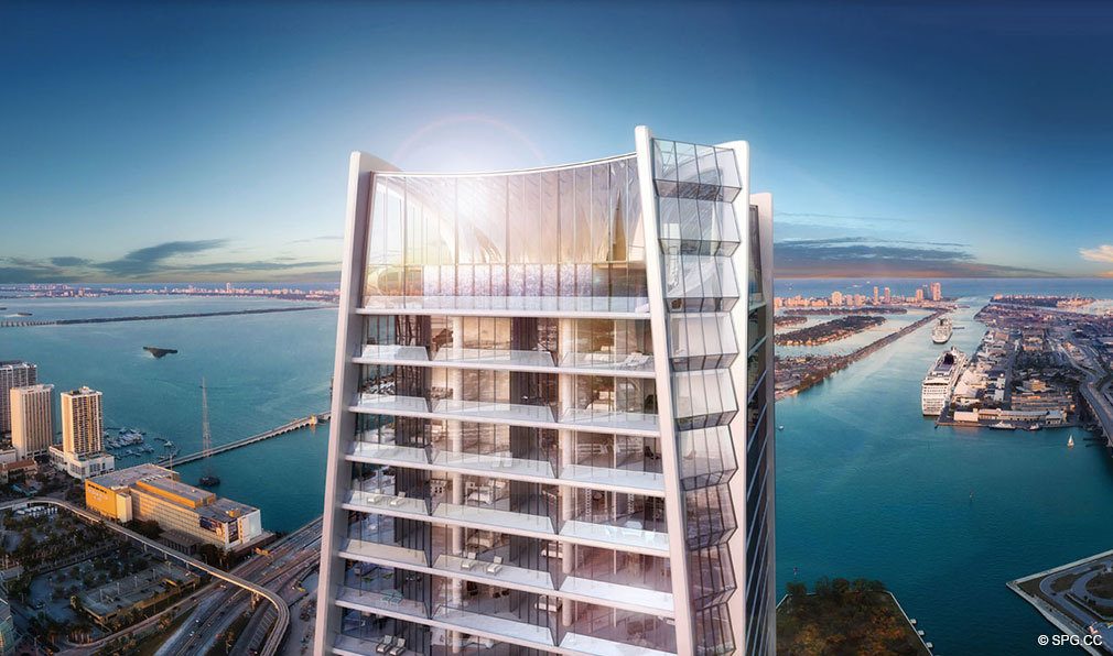 One Thousand Museum Sky Lounge, Luxury Waterfront Condominiums Located at 1000 Biscayne Blvd, Miami, FL 33132