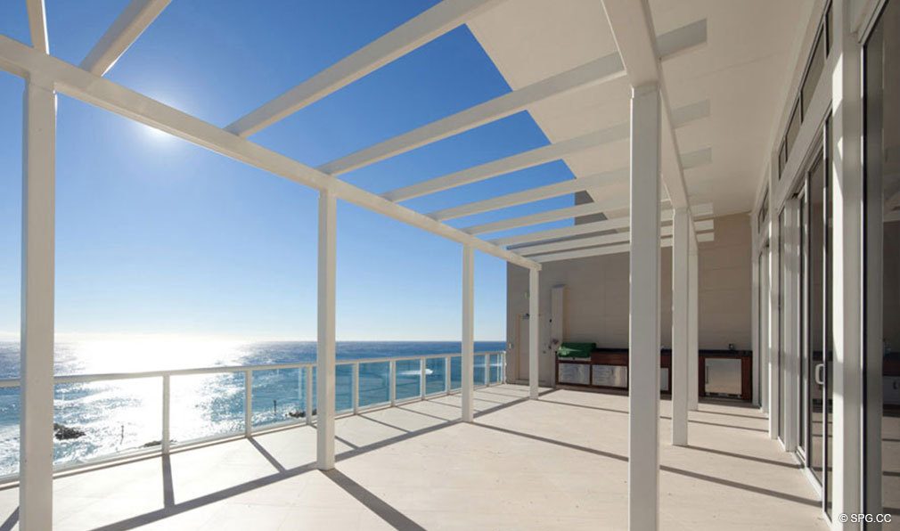Spacious Terrace at One Thousand Ocean, Luxury Oceanfront Condominiums Located at 1000 S Ocean Blvd, Boca Raton, FL 33432