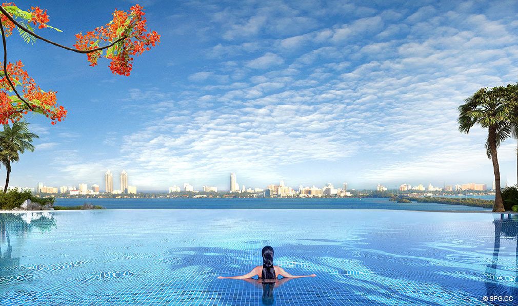 Paraiso Bay Pool, Luxury Waterfront Condominiums Located at 600 NE 31st St, Miami, FL 33137