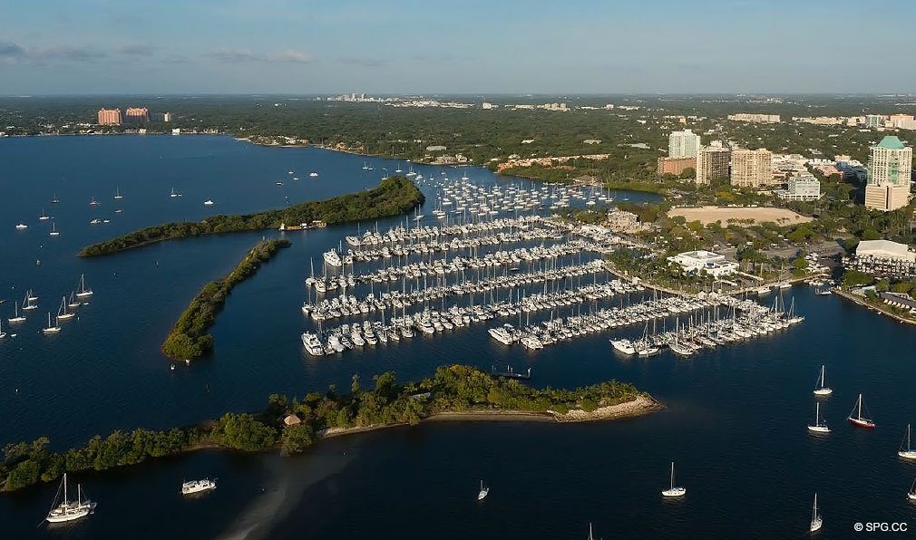 Deep Water Marina Access at Park Grove, Luxury Waterfront Condominiums Located at 2701 S Bayshore Dr, Miami, FL 33133