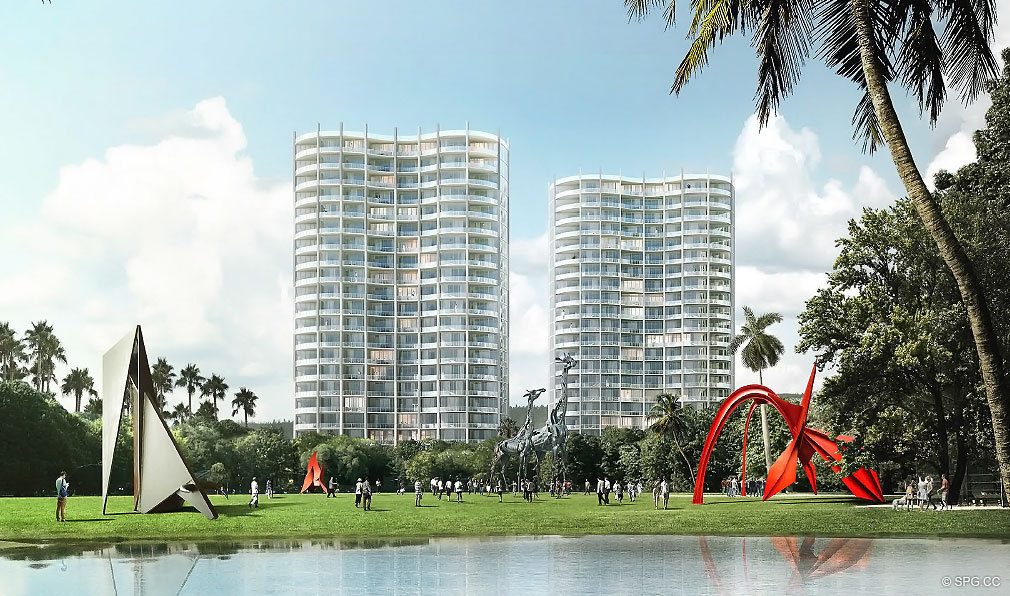 View of Park Grove, Luxury Waterfront Condominiums Located at 2701 S Bayshore Dr, Miami, FL 33133
