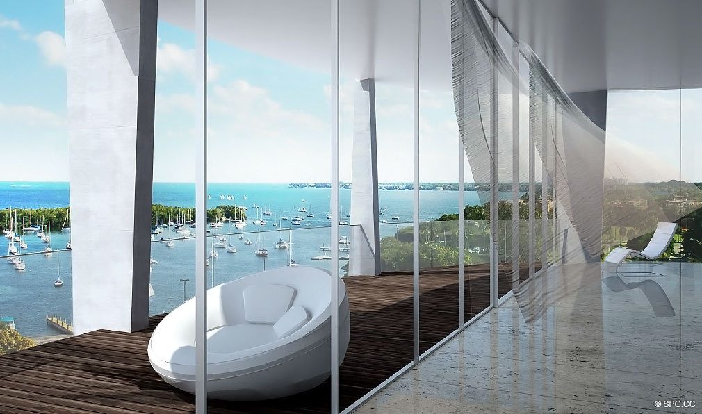 Terrace Views from Park Grove, Luxury Waterfront Condominiums Located at 2701 S Bayshore Dr, Miami, FL 33133