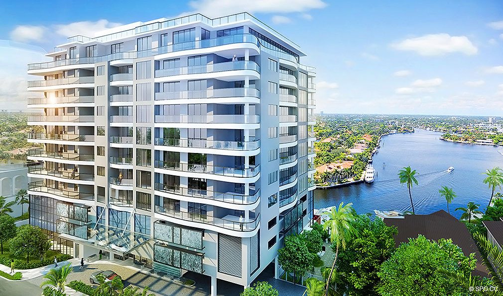 View of Privage, Luxury Waterfront Condominiums Located at 325 North Birch Rd, Ft Lauderdale, FL 33304