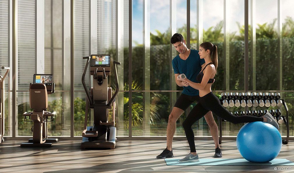 Ritz-Carlton Residences Fitness Center, Luxury Waterfront Condominiums Located at 4701 N Meridian Ave, Miami Beach, FL 33140