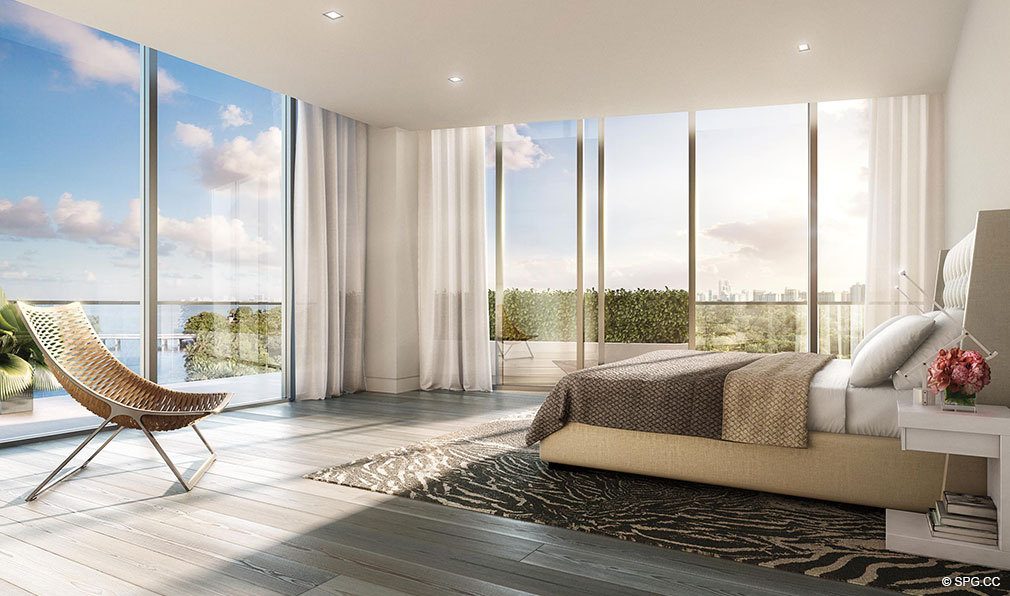 Ritz-Carlton Residences Bedroom, Luxury Waterfront Condominiums Located at 4701 N Meridian Ave, Miami Beach, FL 33140