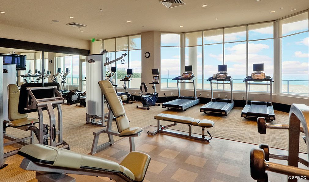 Ritz-Carlton Residences Fitness Center, Luxury Oceanfront Condominiums Located at 2700 N Ocean Dr, Palm Beach, FL 33404