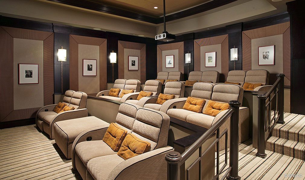 Ritz-Carlton Residences Screening Room, Luxury Oceanfront Condominiums Located at 2700 N Ocean Dr, Palm Beach, FL 33404