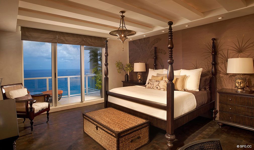 Ritz-Carlton Residences Bedroom, Luxury Oceanfront Condominiums Located at 2700 N Ocean Dr, Palm Beach, FL 33404