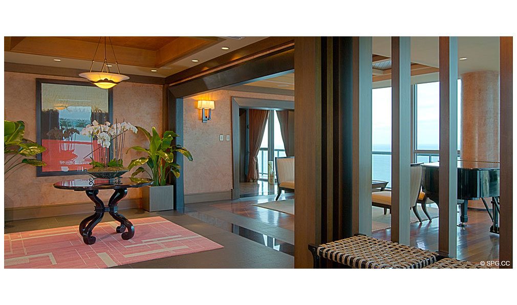 Setai Foyer, Luxury Oceanfront Condominiums Located at 101 20th St, Miami Beach, FL 33139