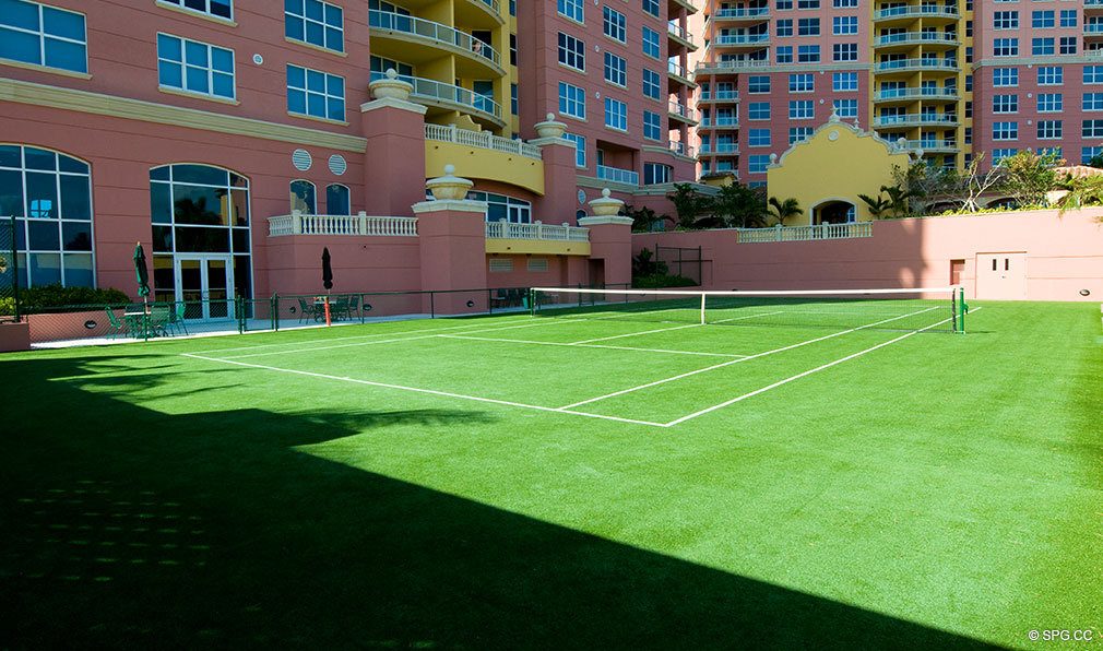 Tennis Court at Palms, Luxury Oceanfront Condominiums Located at 2100-2110 N Ocean Blvd, Ft Lauderdale, FL 33305